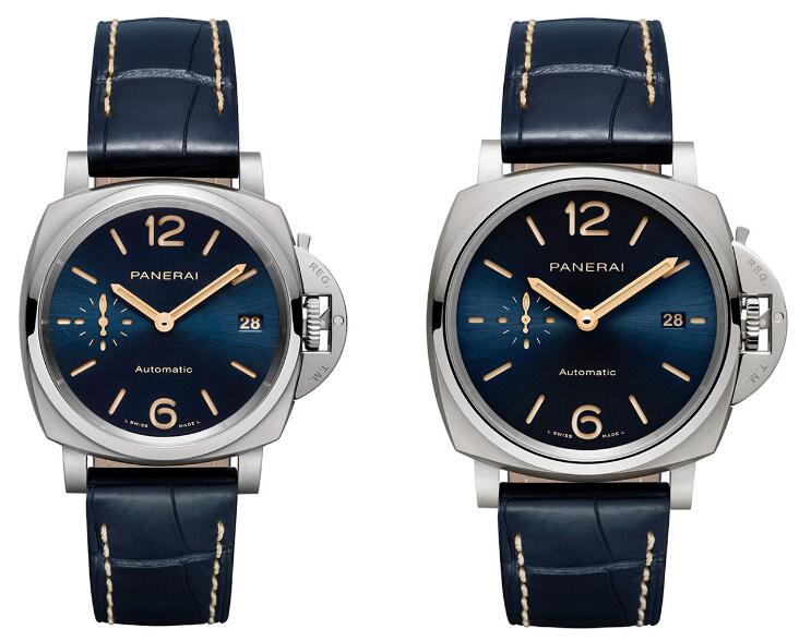 Swiss replication watches are shown with two sizes.